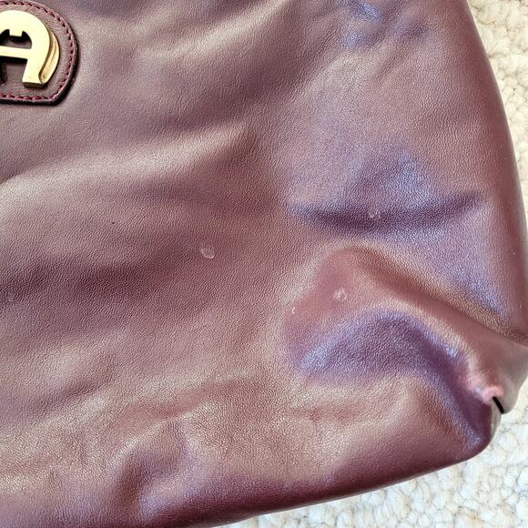 Etienne Agner Burgundy Leather Crossbody Purse - Picture 3 of 10